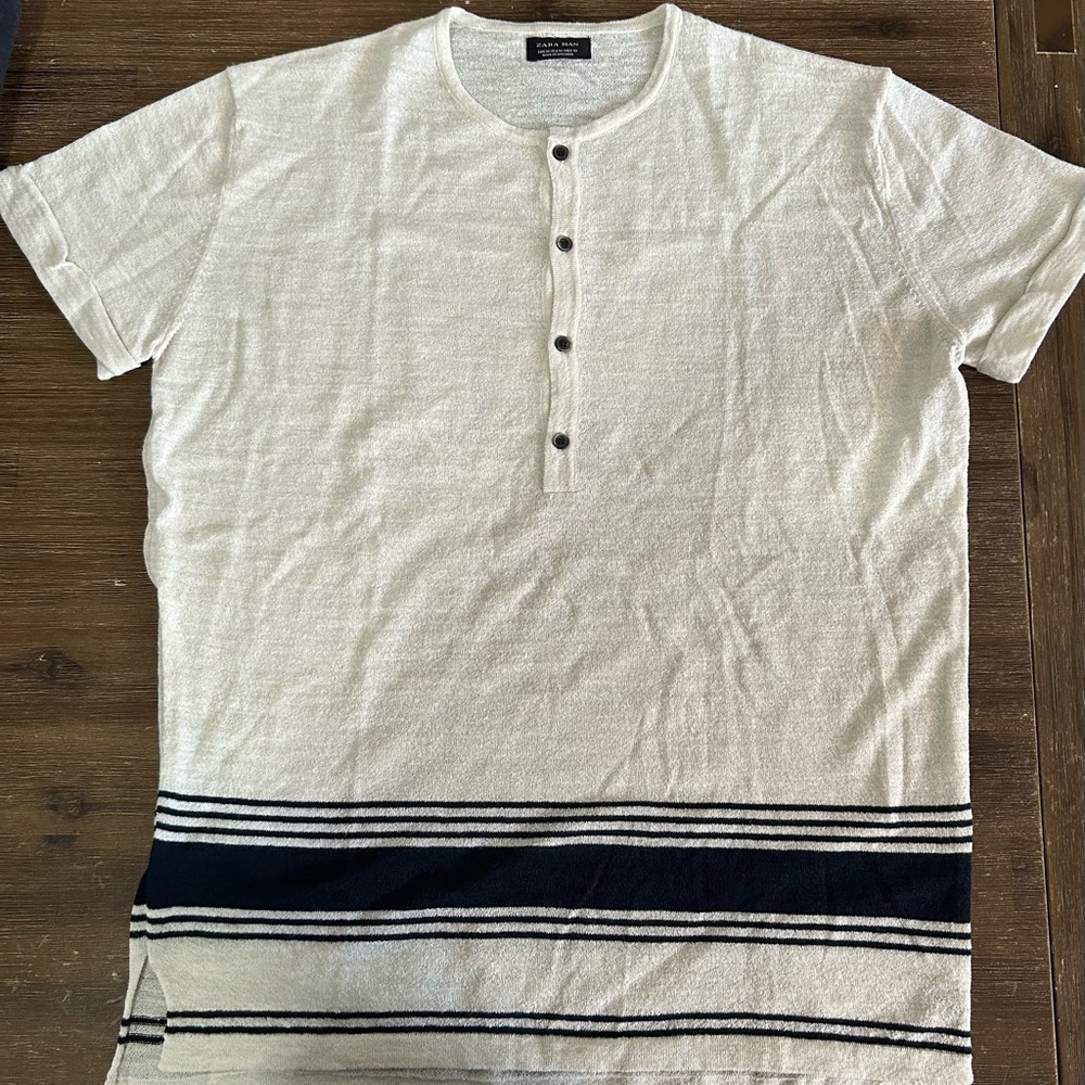 ZARA MENS linen blend oversized t shirt size medium